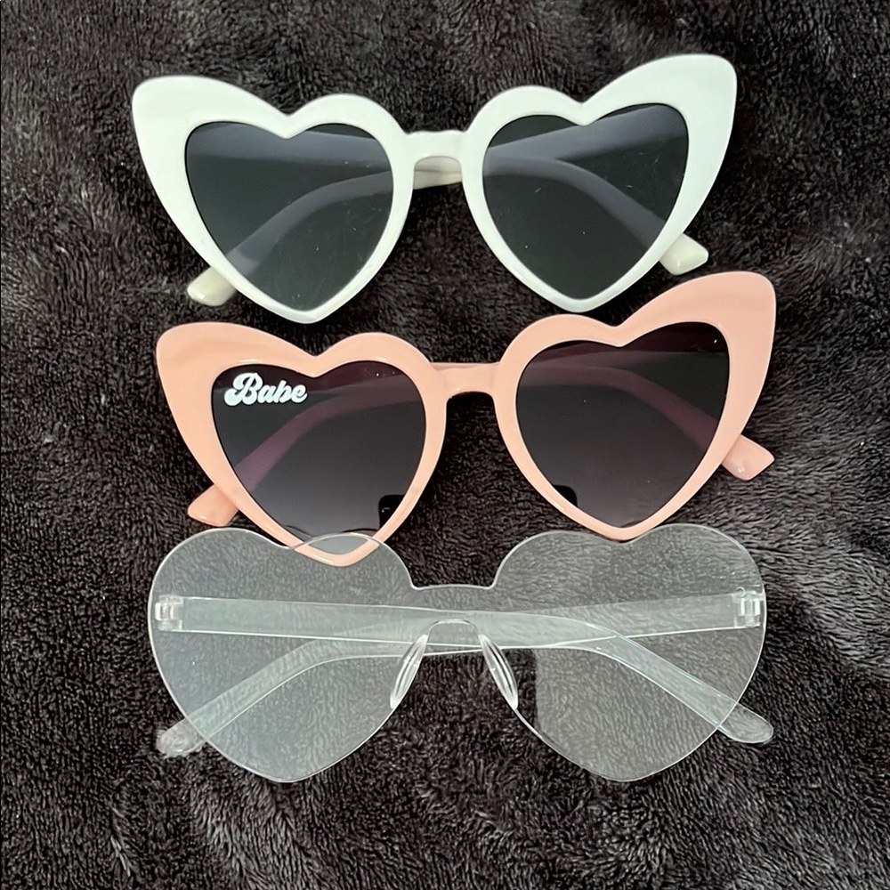 Heart-Shaped Sunglasses Set